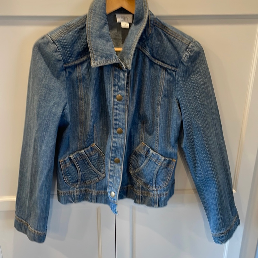ANN TAYLOR LOFT Denim Jacket Jeans Size 12 Blue